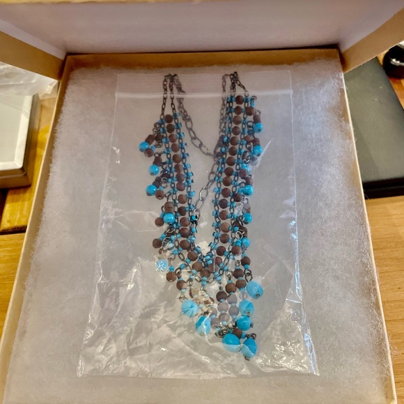 Very cool wood an bead necklace Artisan made 17” adjust boho hippie just cool! - Picture 8 of 8